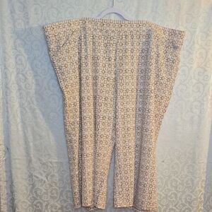 Isaac Mizrahi Cream and Tan Wide Leg Pants